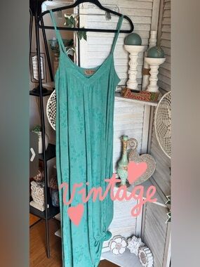 Karen Zambos Teal Floral dress